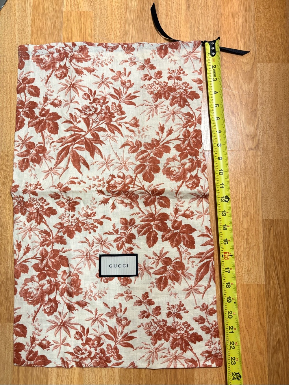 Gucci Cream and Terracotta Floral Dust Bag